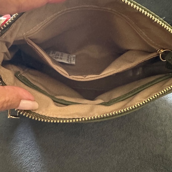 Nanette Lepore Crossbody Bag Purse Olive Green Faux Suede Adjustable Strap. - Picture 10 of 16